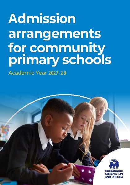 Admission arrangements for community primary schools, 2027/28