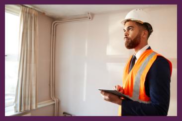 Fire Safety Building Inspector in a living room