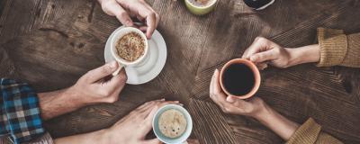 Group of friends sharing a coffee