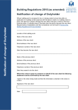 Notification of change of dutyholder (pdf)