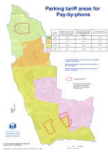 Parking tariff areas - pay-by-phone