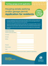 Housing estate parking permit application form