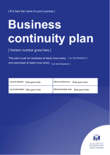 Business continuity plan template July 2025