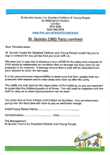 St Quinltin Centre party contract