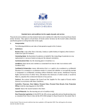 Standard purchase order terms and conditions