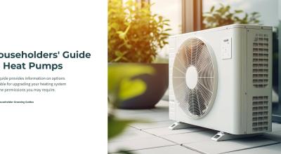 Heat pump standing on a tiled conservatory floor